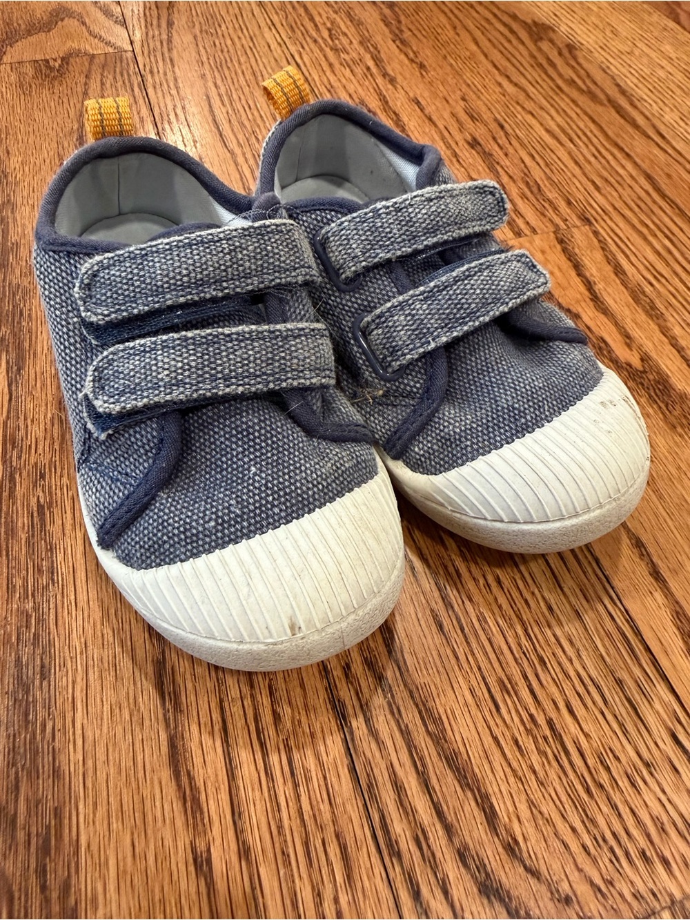 Cat and Jack Kids Slip-On Velcro Canvas Sneakers in Denim Blue
